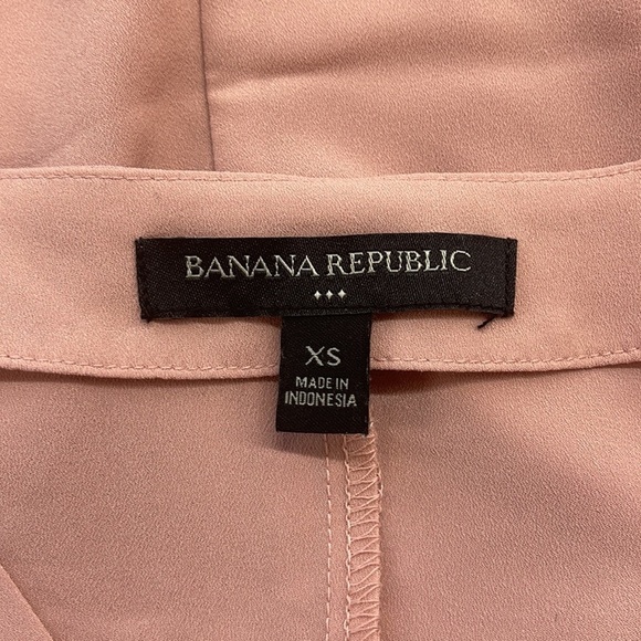 Banana Republic Factory Dusty Rose Long Lantern Sleeve V-Neck Blouse Size XS - Picture 7 of 9